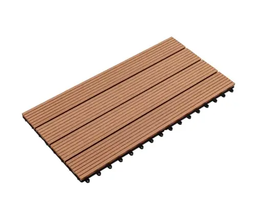 Wpc Flīzes, 60X30 Cm, 6 Gab., 1 M², Brūnas Vidaxl