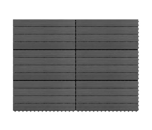 Wpc Flīzes, 60X30 Cm, 6 Gab., 1 M², Pelēkas Vidaxl