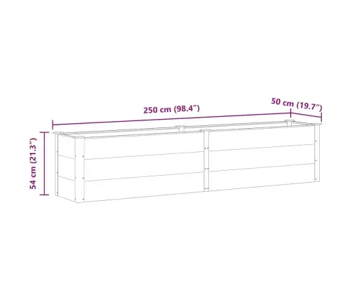 Augstā Puķu Kaste, 250X50X54 Cm, Pelēks Wpc Vidaxl