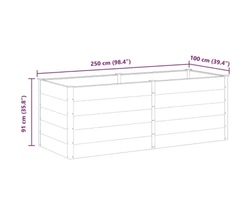 Aia Taimelava 250 X 100 X 91 cm Puidu-Plasti Segu, Hall
