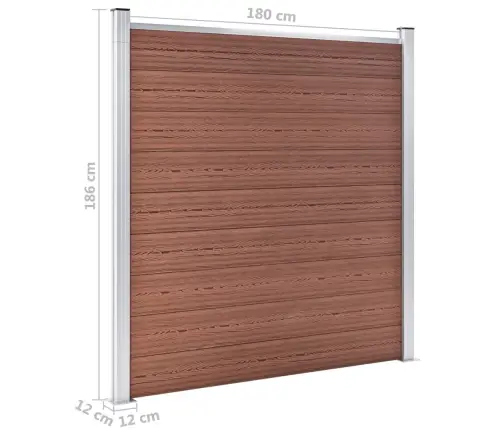 Dārza Žogs, Brūns, 180X186 Cm, Wpc Vidaxl