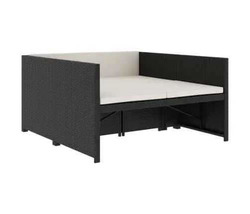 5-Daļīgs Dārza Atpūtas Mēbeļu Komplekts Ar Matračiem, Pe, Melns Vidaxl