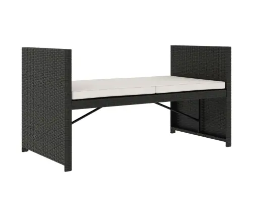 5-Daļīgs Dārza Atpūtas Mēbeļu Komplekts Ar Matračiem, Pe, Melns Vidaxl