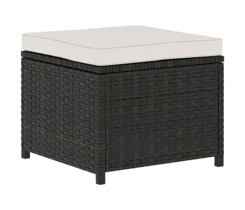 5-Daļīgs Dārza Atpūtas Mēbeļu Komplekts Ar Matračiem, Pe, Melns Vidaxl