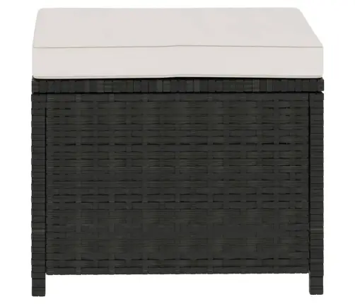 5-Daļīgs Dārza Atpūtas Mēbeļu Komplekts Ar Matračiem, Pe, Melns Vidaxl