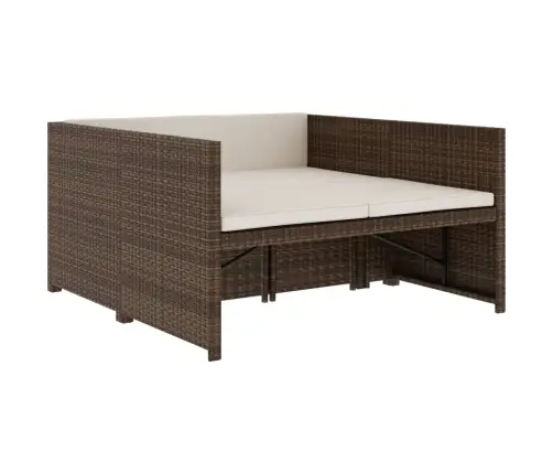 Poilsio Baldų Komplektas Su Pagalvėmis, 5 Dalių, Rudas, Ratanas