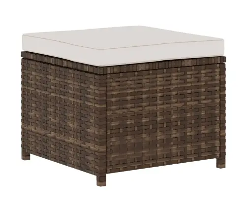 Poilsio Baldų Komplektas Su Pagalvėmis, 5 Dalių, Rudas, Ratanas