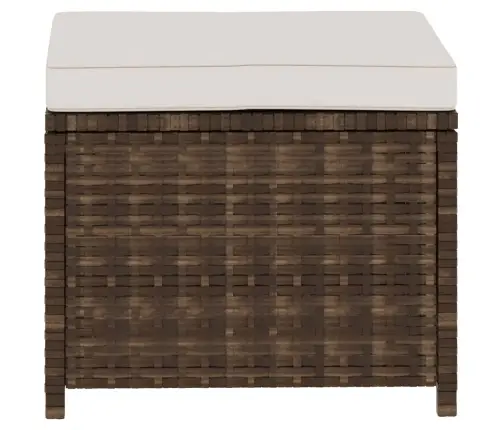 Poilsio Baldų Komplektas Su Pagalvėmis, 5 Dalių, Rudas, Ratanas