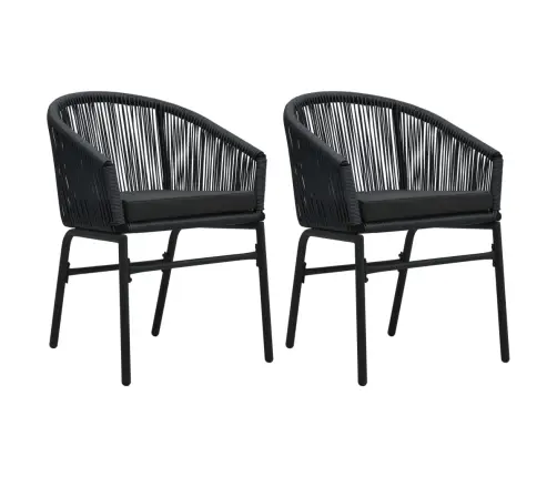 Dārza Krēsli, 2 Gab., Melni, Pe Rotangpalma Vidaxl