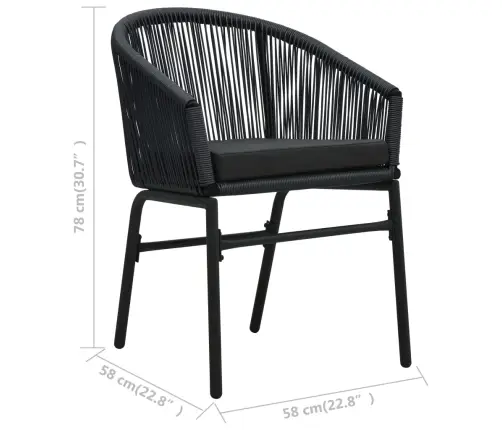 Dārza Krēsli, 2 Gab., Melni, Pe Rotangpalma Vidaxl