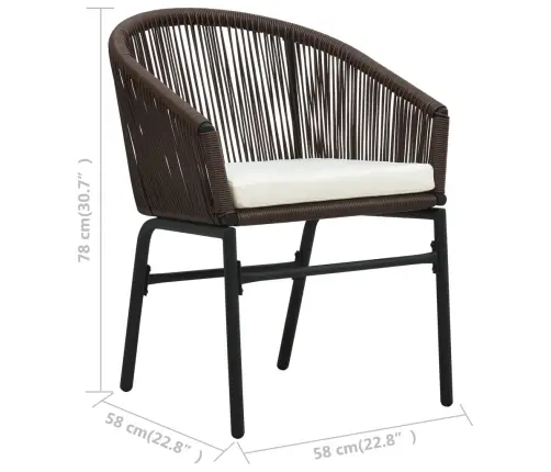 Dārza Krēsli, 2 Gab., Brūna Pe Rotangpalma Vidaxl