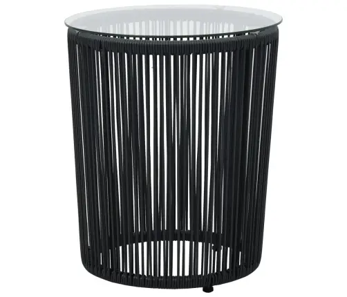 3-Daļīgs Bistro Mēbeļu Komplekts, Matrači, Melna Pe Rotangpalma   Vidaxl