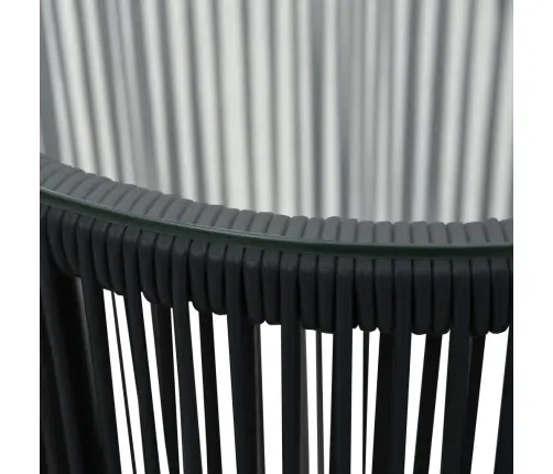 3-Daļīgs Bistro Mēbeļu Komplekts, Matrači, Melna Pe Rotangpalma   Vidaxl