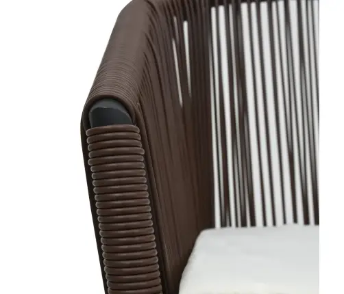 3-Daļīgs Bistro Mēbeļu Komplekts, Matrači, Brūna Pe Rotangpalma   Vidaxl