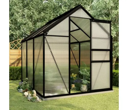 Šiltnamis Su Pagrindo Rėmu, Antracito, Aliuminis, 3,61M²