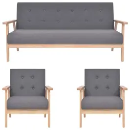 3-Osaline Diivanikomplekt, Kangast, Tumehall