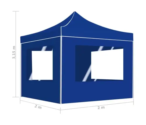 Kokkupandav Peotelk Seintega, Alumiinium, 2 X 2 M Sinine