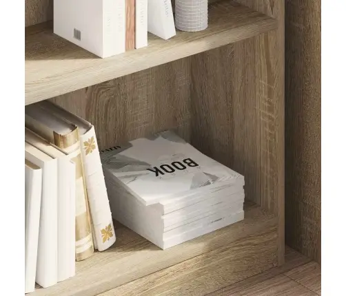 Knygų Spinta, Sonoma Ąžuolo, 80X24X75cm Apdirbta Mediena