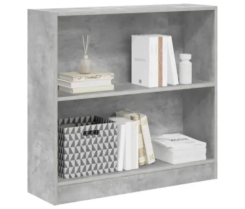 Grāmatplaukts, Betona Pelēks, 80X24X75 Cm, Inženierijas Koks Vidaxl