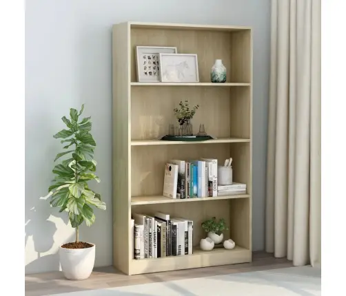 4-Korruseline Raamaturiiul Sonoma Tamm 80X24X142 Tehispuit