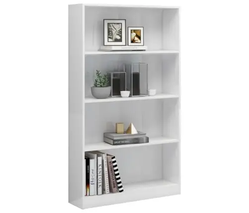 4-Līmeņu Grāmatu Plaukts, Balts, 80X24X142Cm, Inženierijas Koks Vidaxl