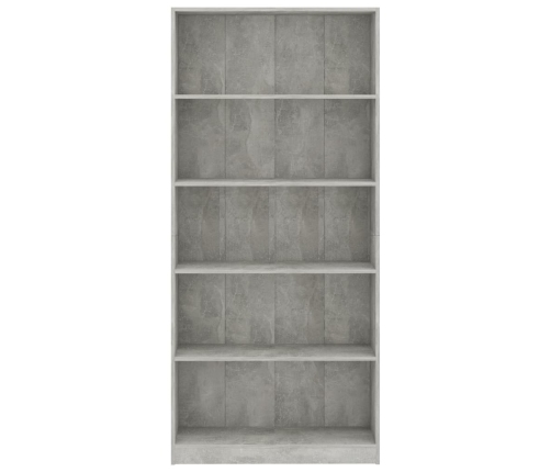 Spintelė Knygoms, 5 Aukštų, Betono, 80X24X175cm Mediena