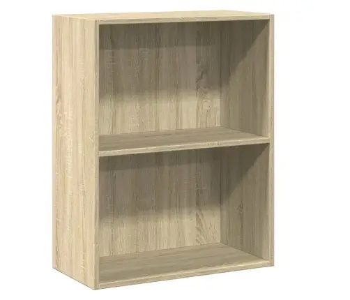 2-Līmeņu Grāmatu Plaukts, Ozolkoka Krāsa, 60X30X76,5 Cm Vidaxl