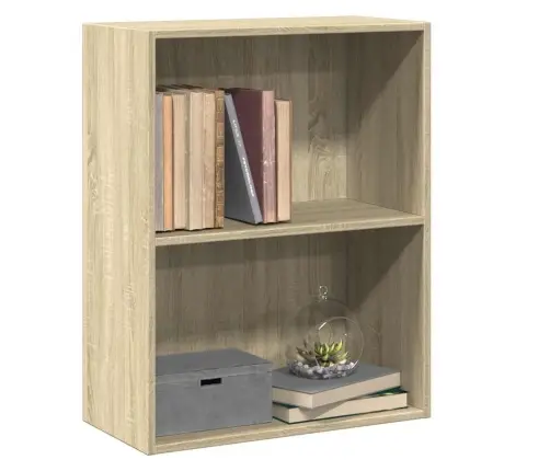 2-Līmeņu Grāmatu Plaukts, Ozolkoka Krāsa, 60X30X76,5 Cm Vidaxl