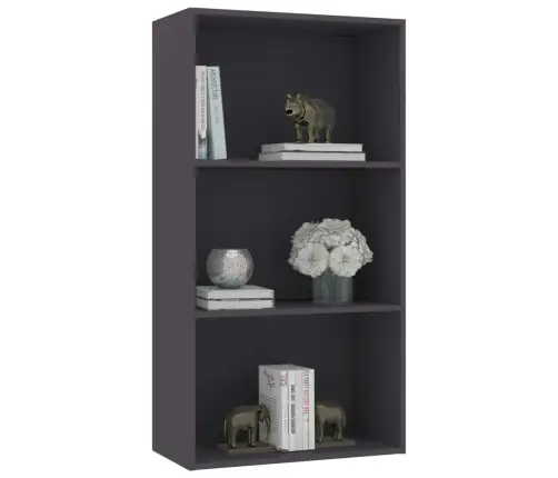 3-Līmeņu Grāmatu Plaukts, Pelēks, 60X30X114Cm Inženierijas Koks Vidaxl