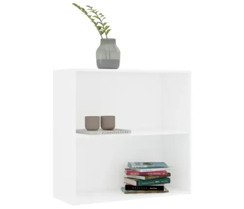 Spintelė Knygoms, 2 Lentynos, Balta, 80X30X76,5cm Mediena