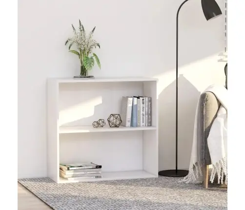 Spintelė Knygoms, 2 Lentynos, Balta, 80X30X76,5cm Mediena