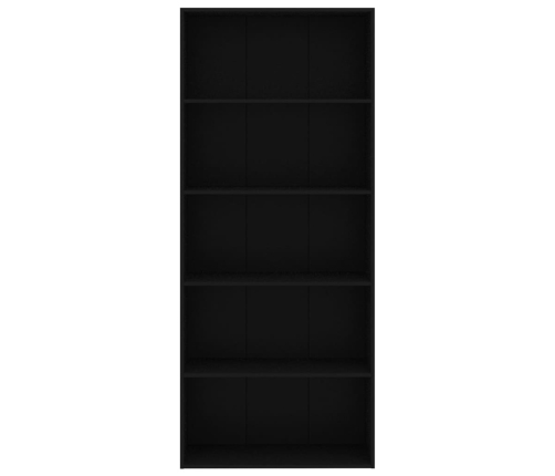 5-Līmeņu Grāmatu Plaukts, Melns, 80X30X189Cm, Inženierijas Koks Vidaxl