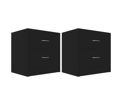 Naktsskapīši, 2 Gab., Melni, 40X30X40 Cm, Inženierijas Koks Vidaxl