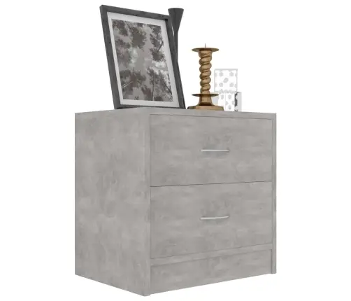 Naktsskapītis, Betona Pelēks, 40X30X40 Cm, Inženierijas Koks Vidaxl