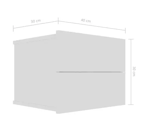 Naktsskapīši, 2 Gab., Balti, 40X30X30 Cm, Inženierijas Koks Vidaxl