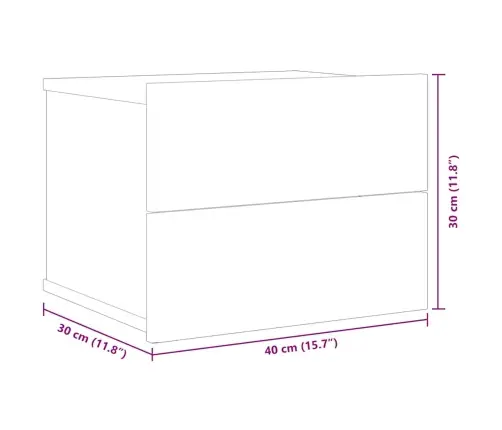Naktsskapītis, Melns, 40X30X30 Cm, Inženierijas Koks Vidaxl
