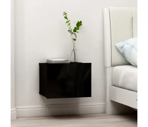Naktsskapītis, Melns, 40X30X30 Cm, Inženierijas Koks Vidaxl
