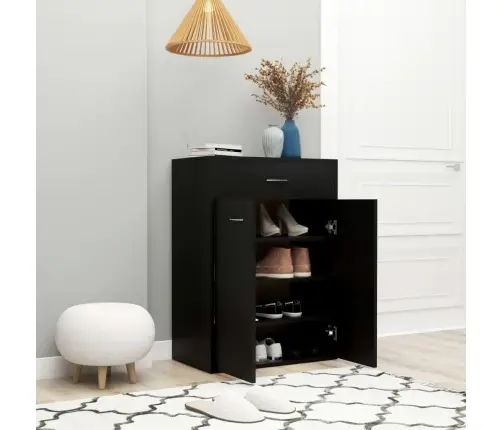 Spintelė Batams, Juodos Spalvos, 60X35X84cm Apdirbta Mediena