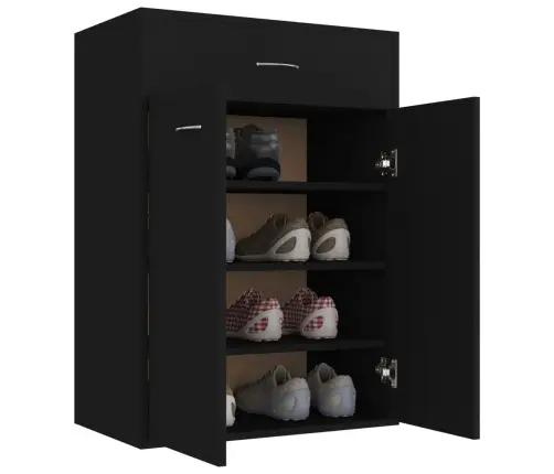 Spintelė Batams, Juodos Spalvos, 60X35X84cm Apdirbta Mediena