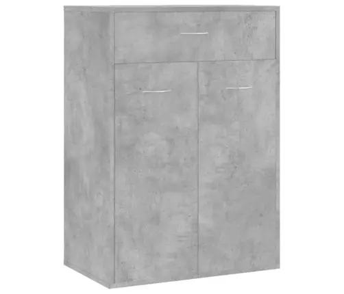 Apavu Skapis, Betona Pelēks, 60X35X84 Cm, Inženierijas Koks Vidaxl