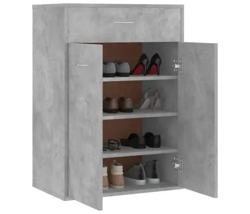 Apavu Skapis, Betona Pelēks, 60X35X84 Cm, Inženierijas Koks Vidaxl