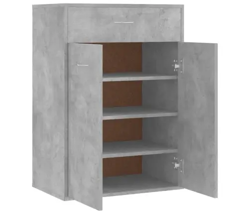 Apavu Skapis, Betona Pelēks, 60X35X84 Cm, Inženierijas Koks Vidaxl