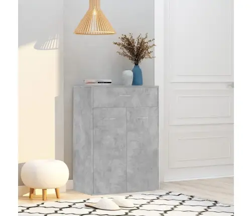 Apavu Skapis, Betona Pelēks, 60X35X84 Cm, Inženierijas Koks Vidaxl