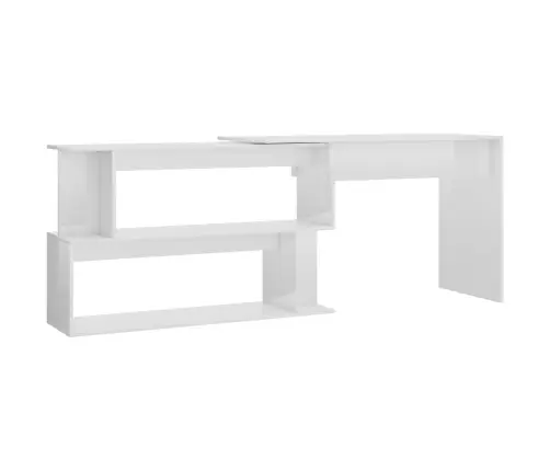 Stūra Rakstāmgalds, Spīdīgi Balts 200X50X76Cm Inženierijas Koks Vidaxl