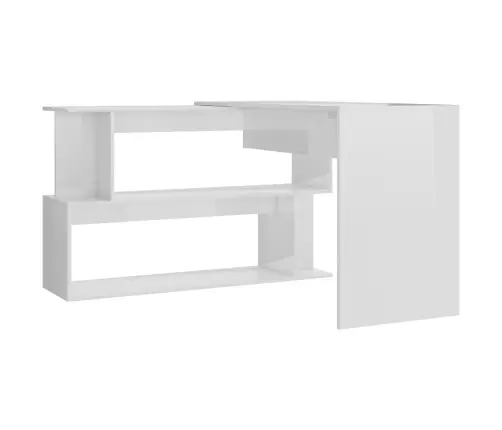 Stūra Rakstāmgalds, Spīdīgi Balts 200X50X76Cm Inženierijas Koks Vidaxl