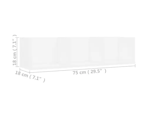 Cd-Seinariiul, Valge, 75 X 18 X 18 cm Tehispuit