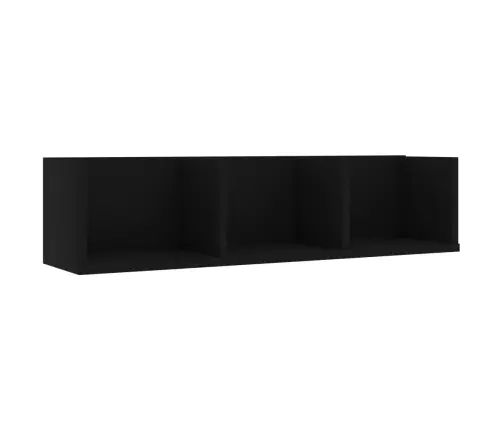 Sieninė Cd Lentyna, Juoda, 75X18X18cm Apdirbta Mediena