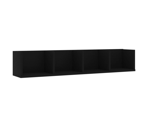 Cd Sienas Plaukts, Melns, 100X18X18 Cm, Inženierijas Koks Vidaxl