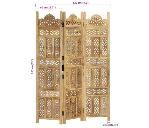 3 Paneeliga Sirm, 120 X 165 cm Toekas Mangopuit
