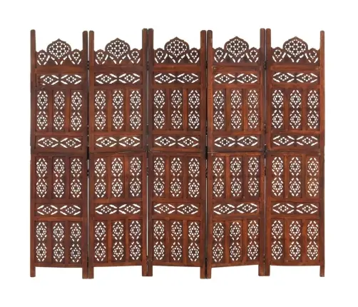 Kambario Pertvara, 5 Dalių, Ruda, 200X165cm Mango Masyvas